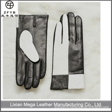 Hand made fashion dress high quality lamb leather palm gloves factory